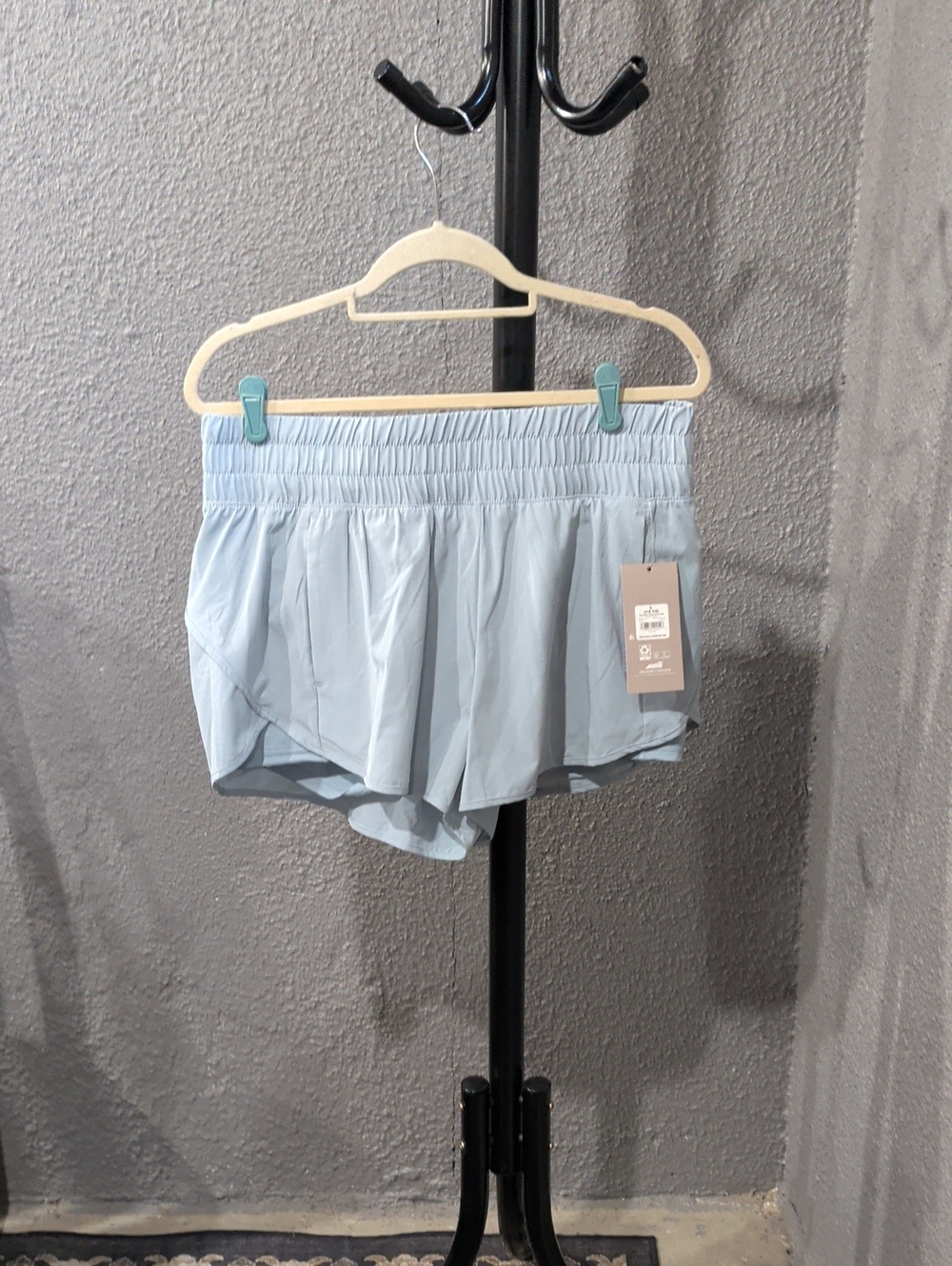 Avia Powder Blue Women's Athletic Shorts with Elastic Waist